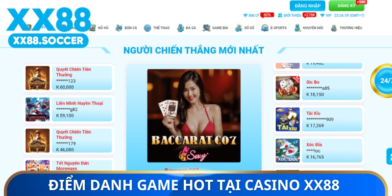 Điểm danh game hot tại Casino XX88